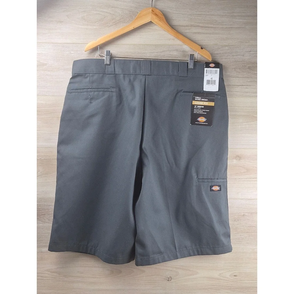 Dickies Twill Work Shorts Mens 42 Charcoal Grey NEW Loose Fit 13in Inseam